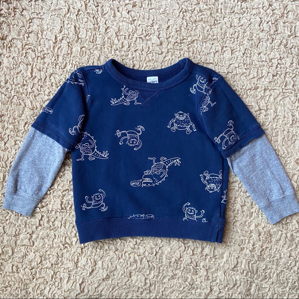 Carter’s Size 24M Navy Blue Monster Sweatshirt